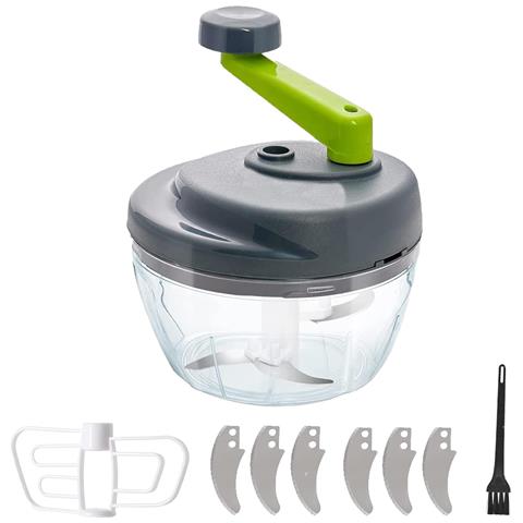 Tritatutto Manuale Taglia Verdure 3 Lame Con Frusta Per Cipolle Aglio - Foto 1