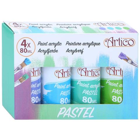 Set Di Pittura Acrilica 4x80 Ml Toni Pastello Freddi, Multicolore - Foto 2