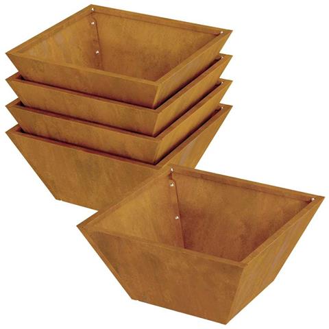 Vaso a Ciotola da Giardino 5 pcs Ruggine 35 x 35 x 15 cm - Foto 1