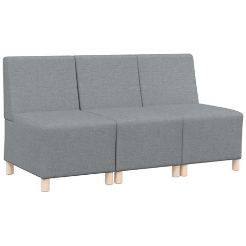 Unità di Divano Modulare Senza Braccioli 3 pcs Grigio chiaro - Foto 1