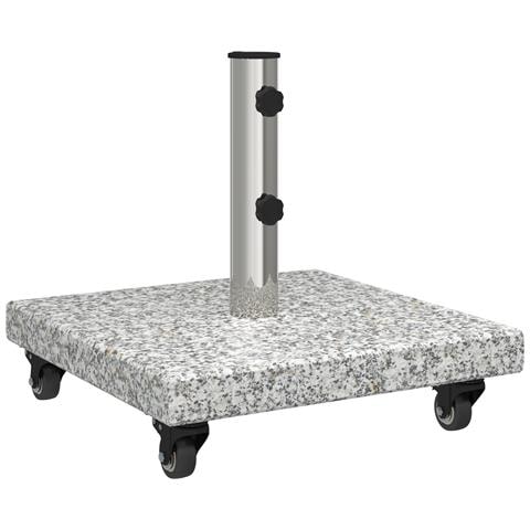 Base per Ombrelli con Ruote per Pali Ø38/48mm Grigio Granito 30 kg Quadrata - Foto 1