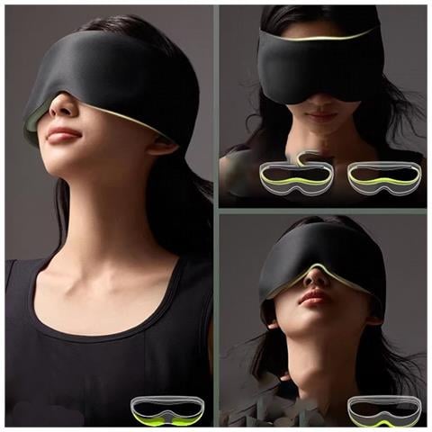 Mascherina Per Dormire Sagomata In Memory Foam - Blocca La Luce E Allevia L'affaticamento Oculare Black - Foto 3