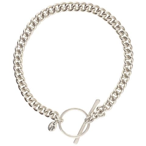 Grande Collana A Catena In Argento Con Grande Chiusura Centrale. - Foto 1