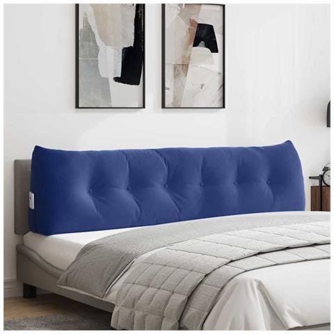 Cuscino per Schiena Blu Polizia 180 x 24 x 50 cm Velluto - Foto 2