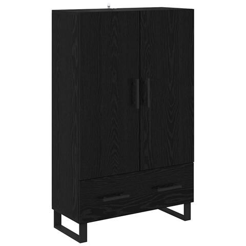 Credenza Rovere Nero 69,5 x 30 x 115 cm Legno multistrato - Foto 1