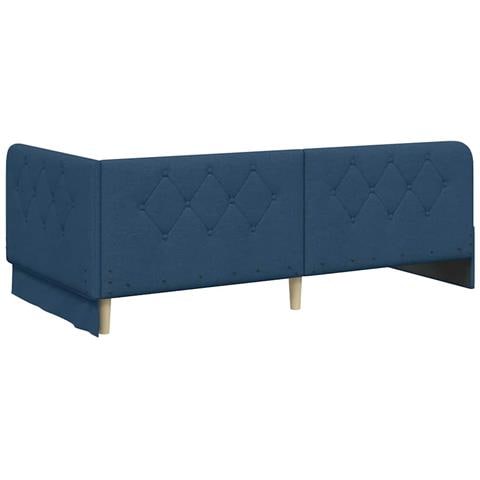 Cornice del letto ad angolo Blu 90 x 190 cm Tessuto - Foto 9