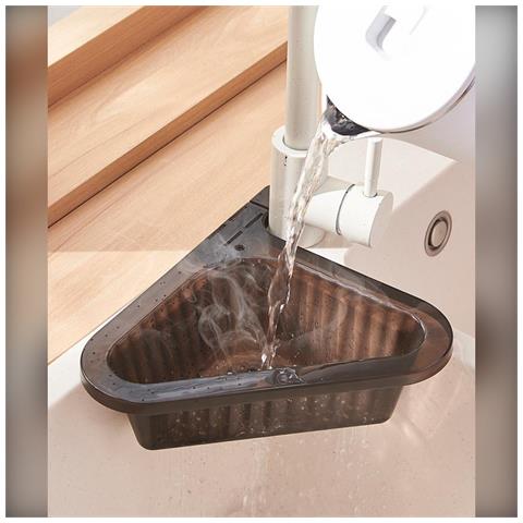 Scolapiatti Triangolare Multifunzionale In Pp Per Lavello Da Cucina Black - Foto 7