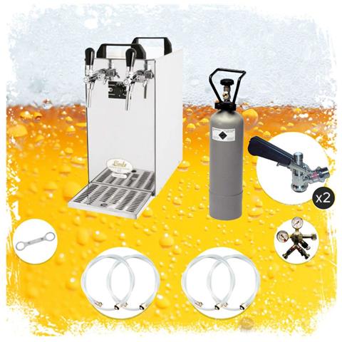 Set Completo Spillatore Birra Dispenser Birra Macchina Per Birra - Kontakt 40 2-linee 50 Litri /h Keg Adattatore Da 5 Litri Keg 2 Type D - Foto 1