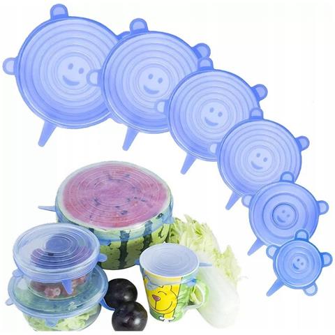 Set Di Coperchi Universali In Silicone - 6 Pezzi | Resistente A Temperature Estreme | Adatto Per Microonde E Congelatore - Foto 1