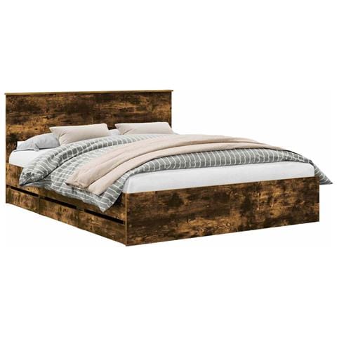 Struttura del letto con cassetto Rovere fumé 160 x 200 cm - Foto 1