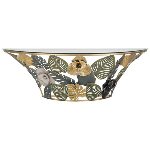 Console Sospesa Amaz In Ferro E Vetro Decorazione Tropicale 120 Cm - Foto 1