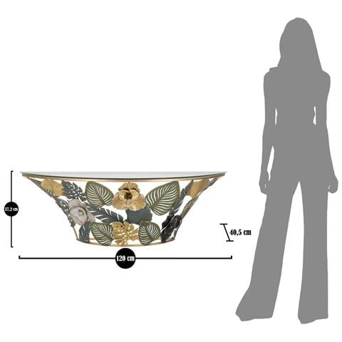 Console Sospesa Amaz In Ferro E Vetro Decorazione Tropicale 120 Cm - Foto 7
