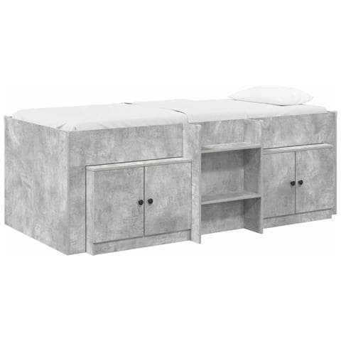 Struttura Letto Loft con Mobile con porta 3 pz Grigio Cemento - Foto 1