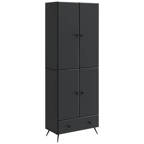 Set di armadi 2 pcs Nero Legno ingegnerizzato - Foto 1