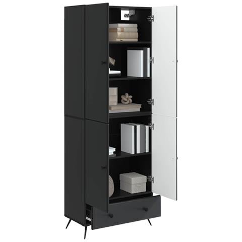 Set di armadi 2 pcs Nero Legno ingegnerizzato - Foto 2