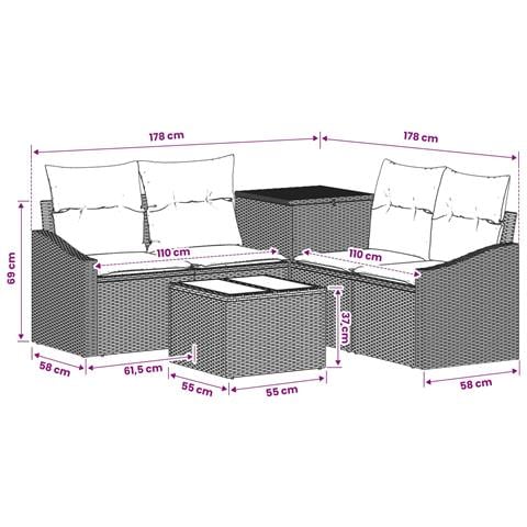Set di divani 6 pz Grigio e Grigio Scuro - Foto 2