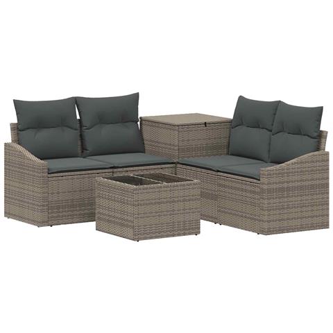 Set di divani 6 pz Grigio e Grigio Scuro - Foto 1