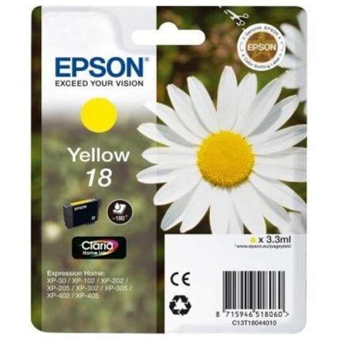 C13T18044010 Cartuccia Ink Originale Gialla per XP-30/102/202/205/302/305/402/405 Capacità 180 Pagine - Foto 12
