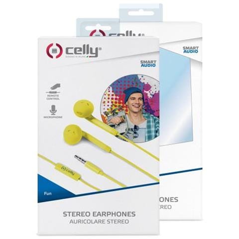 Fun 35 Auricolari Stereo Universali con Cavo e Microfono Integrato Colore Giallo - Foto 2