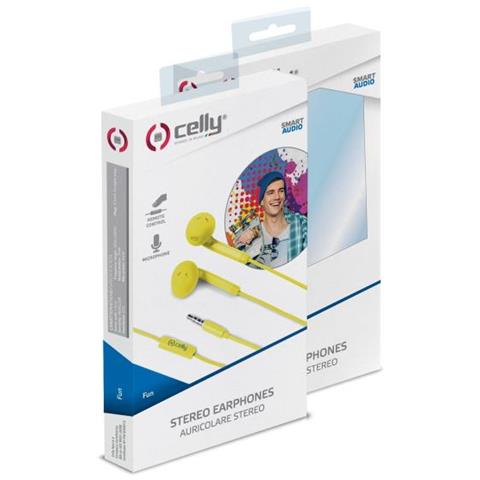 Fun 35 Auricolari Stereo Universali con Cavo e Microfono Integrato Colore Giallo - Foto 3