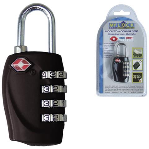 Lucchetto TSA 4 cifre nero 330 - Foto 1