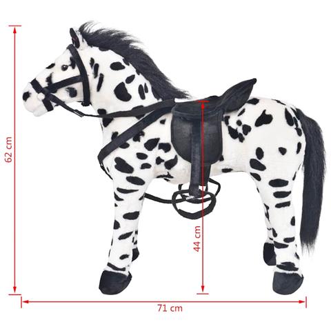 Cavallo in Peluche in Piedi Nero e Bianco XXL - Foto 7