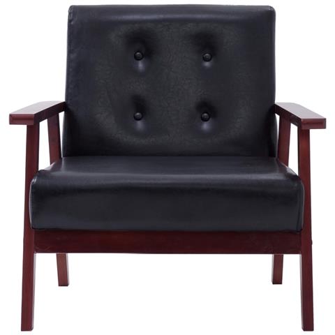 Poltrona Nera In Similpelle - Foto 2