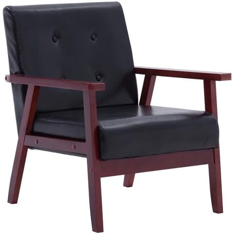 Poltrona Nera In Similpelle - Foto 1