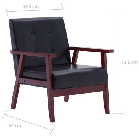 Poltrona Nera In Similpelle - Foto 4