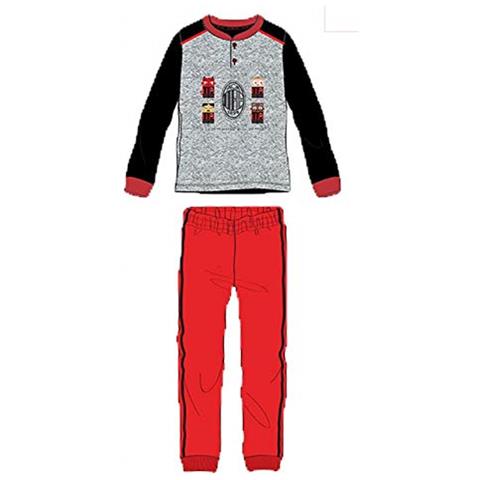 Pigiama Bambino In Caldo Cotone Ac Milan Prodotto Ufficiale Art. Mi16060 (3 Anni, Rosso)  - Foto 2