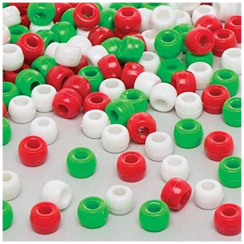 Ar691 Perline-pack 500 Value Pack For Kids Crafts Natale E De Red White Green - Foto 1