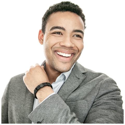 Bracciale da Uomo in Pelle, ""Ring"", 20cm, Nero - Foto 16