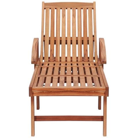 Lettino Prendisole con Cuscino in Massello di Teak Blu Reale - Foto 10