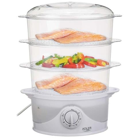 AD 633 3cestello / cestelli Libera installazione 800W Bianco pentola a vapore - Foto 1