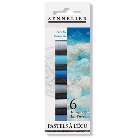 Astuccio Pastelli 'a L'écu' - 6 Mezzi Pastelli - Summer Sky - Foto 1