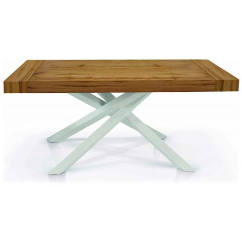 Tavolo In Legno Nobilitato Rovere Nodato Allungabile 180x100 Cm - 280x100 Cm (gambe Incrociate)  - Foto 1