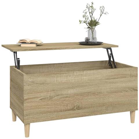 Tavolino Salotto Rovere Sonoma 90x44,5x45 Cm Legno Multistrato - Foto 9
