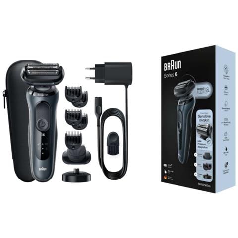 Series 6 61-N4500cs Rasoio Elettrico Wet&Dry con SensoFlex Ricaricabile Colore Nero / Grigio - Foto 1