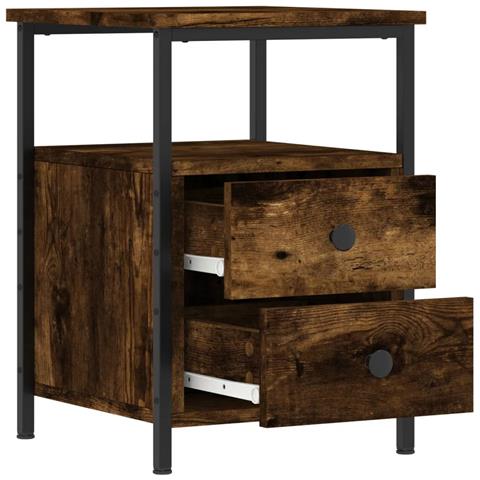 Comodino Rovere Fumo 34x35,5x50 Cm In Legno Multistrato - Foto 2
