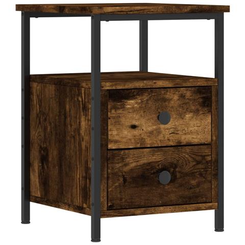 Comodino Rovere Fumo 34x35,5x50 Cm In Legno Multistrato - Foto 1