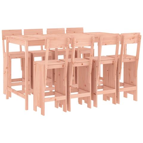 Set Da Bar Da Giardino 9 Pz In Legno Massello Di Douglas - Foto 1