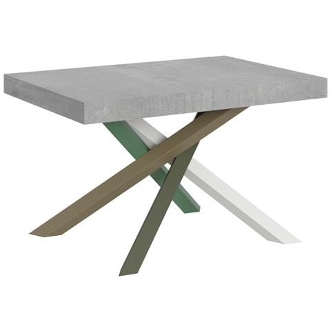 Tavolo Allungabile 90x130/390 Cm Volantis Telaio Gambe 4 Colori (a) - Cemento - Foto 6