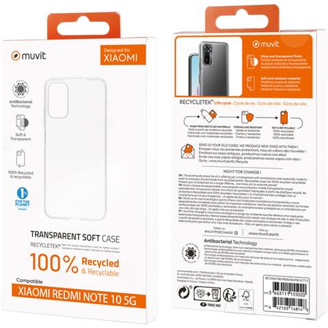Cover Per Xiaomi Redmi Note 10 5g Recycletek Flessibile, Trasparente - Foto 4