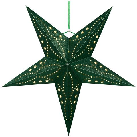 Set Di 2 Stelle Led Carta Verde 60 Cm Motti - Foto 2