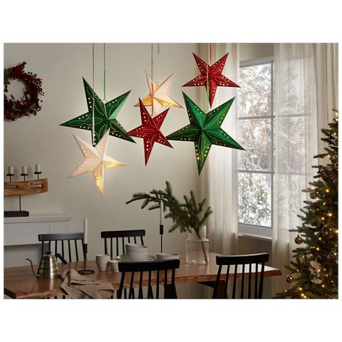 Set Di 2 Stelle Led Carta Verde 60 Cm Motti - Foto 1