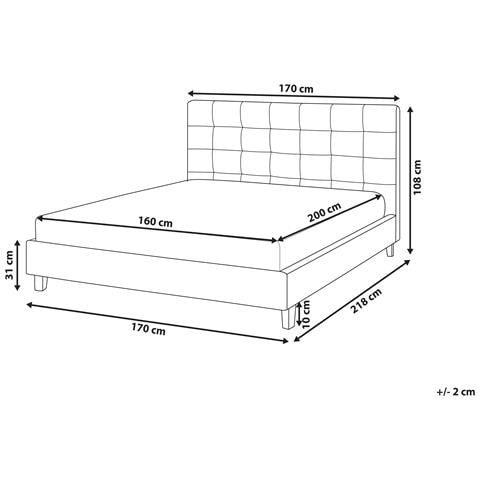 Letto Ad Acqua Tessuto La Rochelle 160 X 200 Cm Grigio Scuro - Foto 12