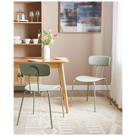 Set Di 2 Sedie Da Pranzo Verde Chiaro Sibley - Foto 1