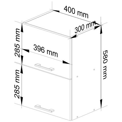 Mobile da cucina pensile OLIWIA, 2 ante, 40x30x58 cm, Colore Bianco - Foto 3