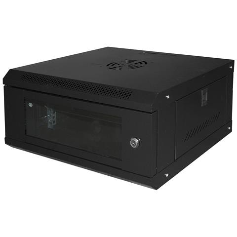 Armadio Rack 19'' 4u Serie Light Colore Nero Con Porta Vetro (axpxl) 240x400x530mm Ripiano Incluso - Foto 1