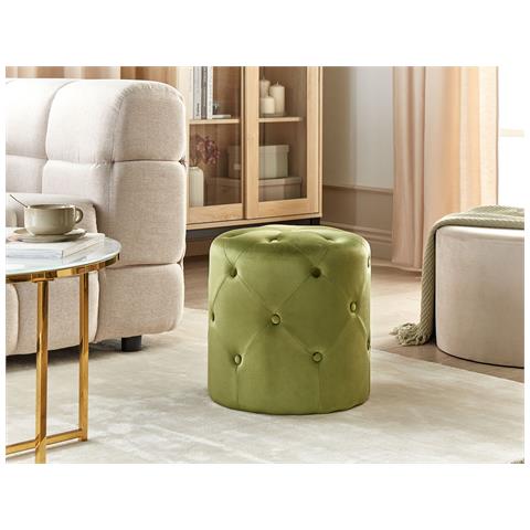 Pouf Corolla Velluto Verde Oliva - Foto 1